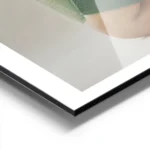 affiche de botte verte a talon haut avec un effet de flou pour une impression de aluminium.webp