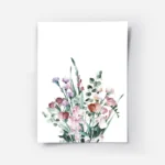 affiche de bouquet de fleurs aux tons pastel typographie graphique sur fond blan.webp