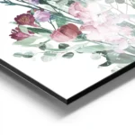 affiche de bouquet de fleurs aux tons pastel typographie graphique sur fond blan aluminium.webp