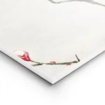 affiche de branches de prunier avec des fleurs blanches et rouges sur fond bleu lightpanel.webp