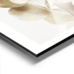 affiche de branches deucalyptus dorees et blanches sur un fond beige clair avec aluminium.webp