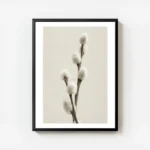 affiche de brindille de saule sur fond beige photographie minimaliste de branche avec cadre.webp
