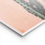 affiche de cactus vert fonce devant un mur couleur terre cuite rosee lightpanel.webp
