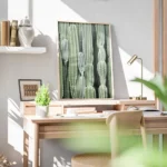 affiche de cactus verts aux formes variees mettant en valeur la texture des plan bureau.webp