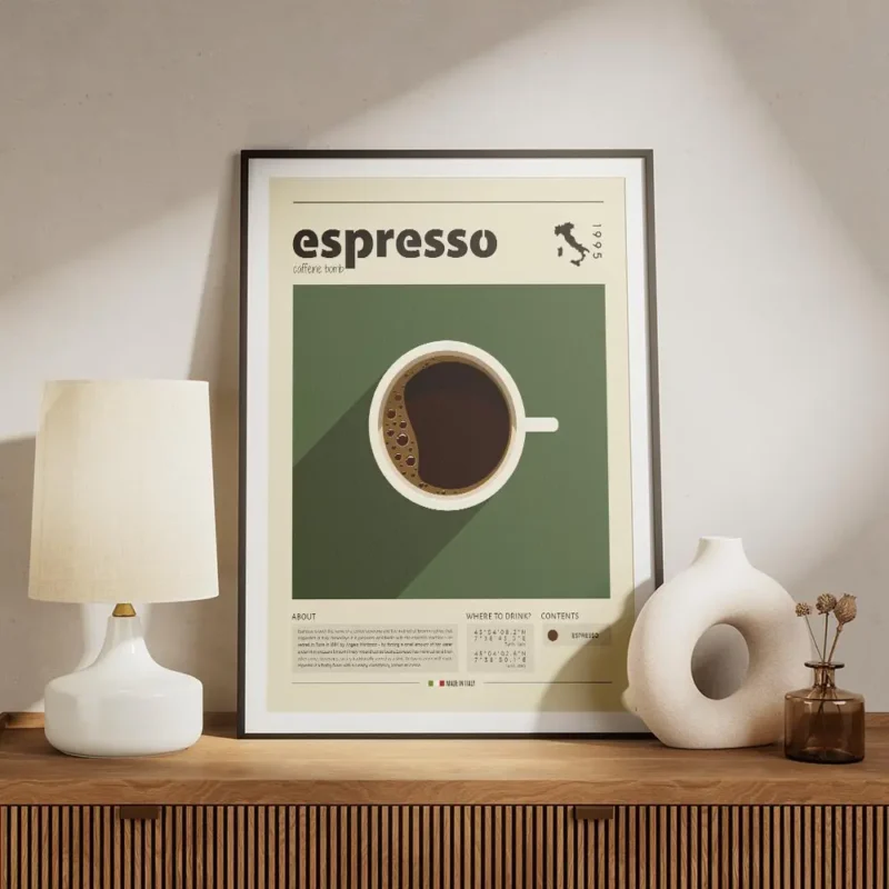 affiche de cafe italien avec une tasse despresso noir et du texte typographie es meuble.webp
