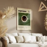 affiche de cafe italien avec une tasse despresso noir et du texte typographie es salon.webp