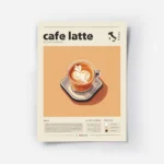 affiche de cafe latte avec typographie et infographie sur la boisson au lait 1.webp