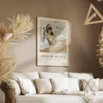 affiche de camille sur la plage de trouville par monet une femme assise tenant u salon.webp