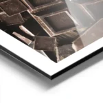 affiche de carres de chocolat noir et de morceaux brises une photographie tentan aluminium.webp