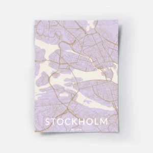 affiche de carte de ville contemporaine lilas et beige clair avec le texte stock.webp