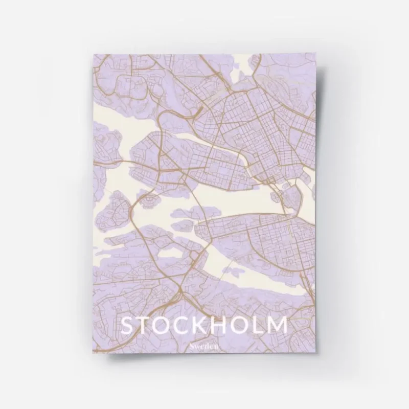 affiche de carte de ville contemporaine lilas et beige clair avec le texte stock.webp