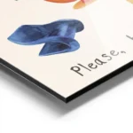 affiche de chaises de designer variees peintes a la main avec le texte please ha aluminium.webp