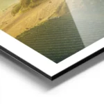 affiche de champs verdoyants et collines de toscane au coucher du soleil avec ty aluminium.webp