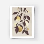 affiche de citrons dores avec des feuilles marron sur fond beige typographie gra.webp