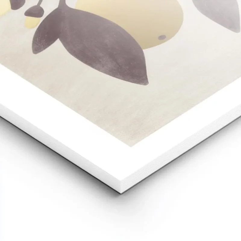 affiche de citrons dores avec des feuilles marron sur fond beige typographie gra lightpanel.webp