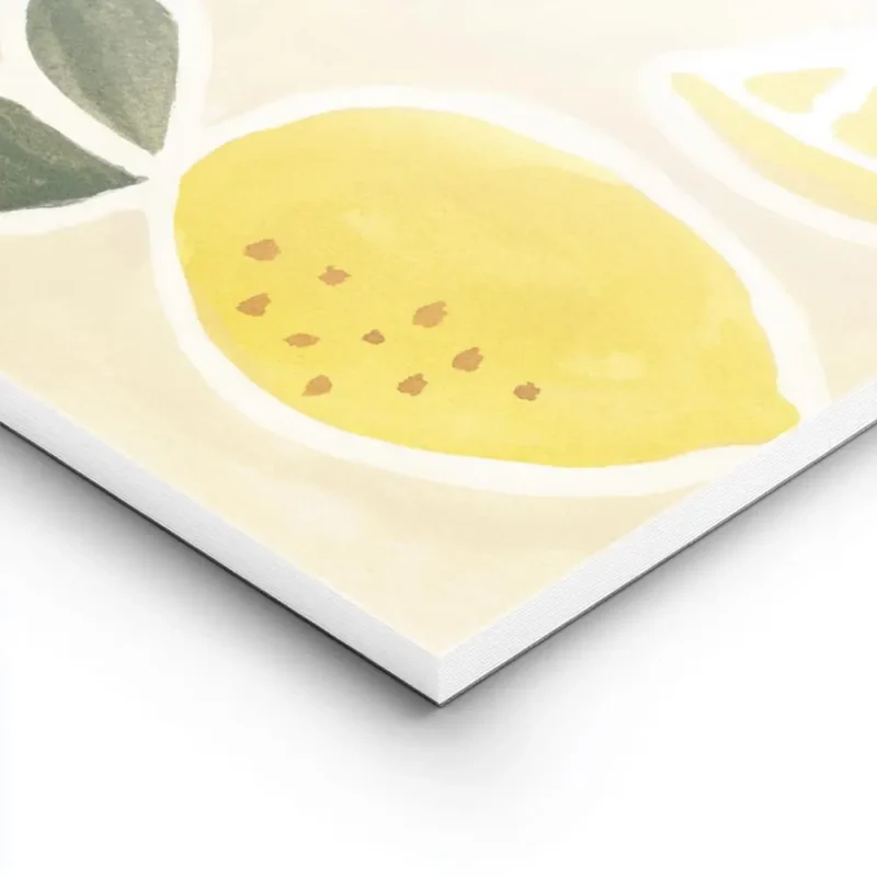 affiche de citrons jaunes et de tranches de citron avec des feuilles vertes sur lightpanel.webp