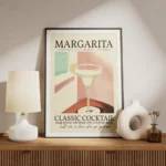 affiche de cocktail margarita classique typographie et verre de margarita avec t meuble.webp