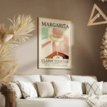 affiche de cocktail margarita classique typographie et verre de margarita avec t salon.webp