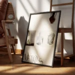 affiche de collage avec des images dartefacts anciens un vase une tete de lion e encadre.webp