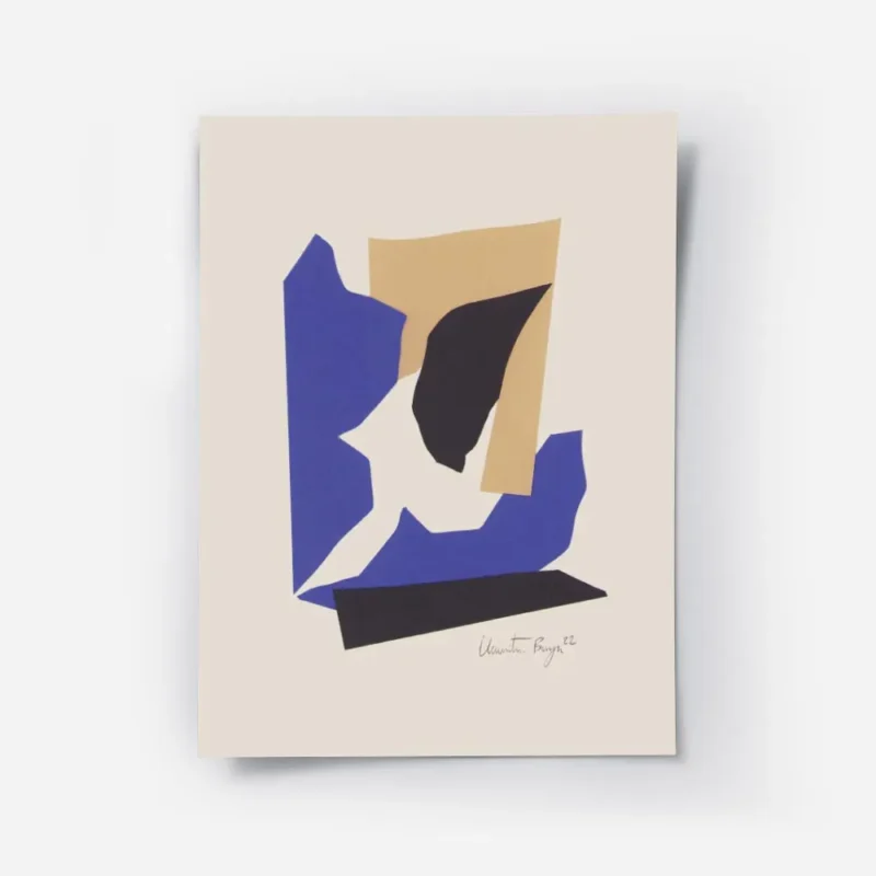 affiche de collage avec formes geometriques angulaires superposees en orange noi.webp