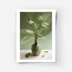 affiche de collage botanique vert vase avec fleurs et feuilles decoration murale.webp