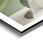 affiche de collage botanique vert vase avec fleurs et feuilles decoration murale aluminium.webp