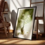 affiche de collage botanique vert vase avec fleurs et feuilles decoration murale encadre.webp