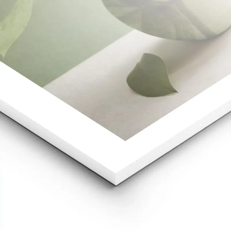 affiche de collage botanique vert vase avec fleurs et feuilles decoration murale lightpanel.webp