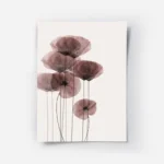 affiche de coquelicots translucides aux teintes sombres sur fond clair avec des .webp
