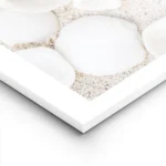 affiche de coquillages blancs et de coraux beiges sur sable clair photographie d lightpanel.webp