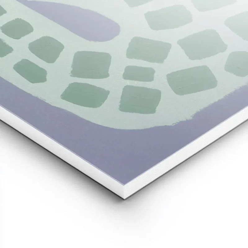 affiche de crocodile abstrait vert sur fond bleu avec une typographie amusante e lightpanel.webp