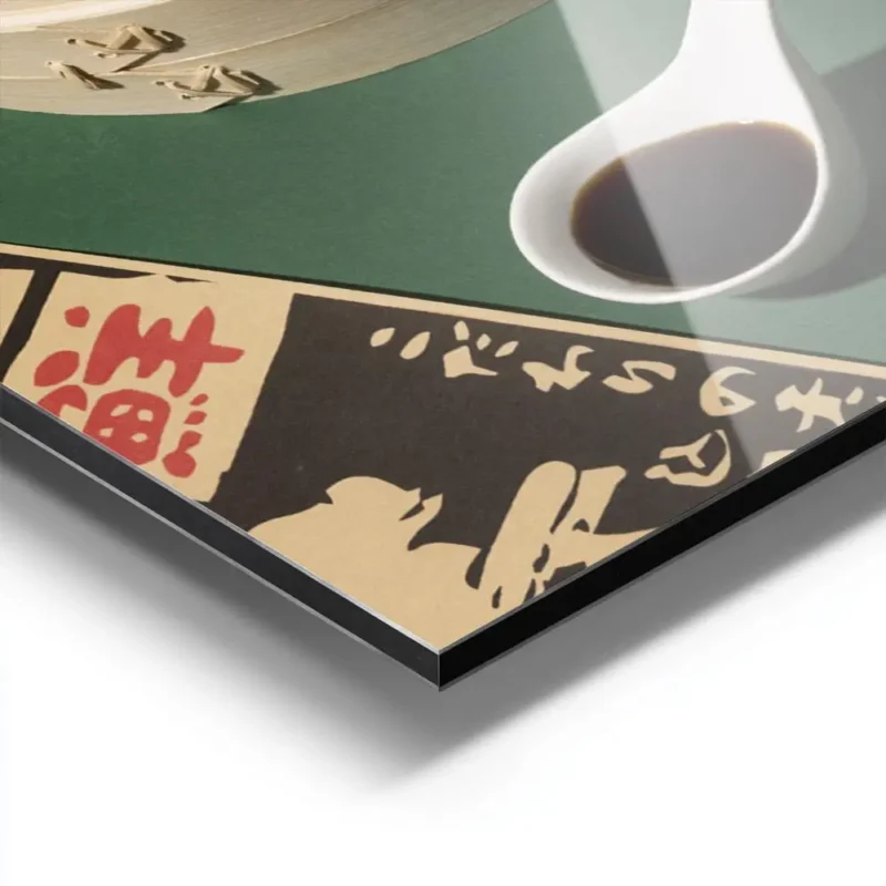 affiche de cuisine asiatique avec des baozi cuits a la vapeur dans un panier en aluminium.webp