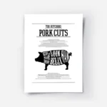affiche de cuisine avec un schema de decoupe du porc et les noms des morceaux ty.webp