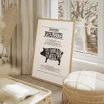 affiche de cuisine avec un schema de decoupe du porc et les noms des morceaux ty salon beige.webp