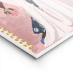 affiche de deux femmes dansant lune en blanc et lautre en bleu fonce sur fond ro lightpanel.webp