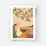 affiche de deux femmes faisant la sieste sous un arbre aux feuilles vertes et au.webp