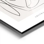 affiche de deux figures abstraites en line art noir sur fond beige senlacant et aluminium.webp