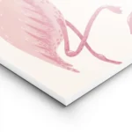 affiche de deux flamants roses au cou entrelace sur un fond beige illustration d lightpanel.webp