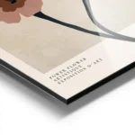 affiche de deux fleurs graphiques marron et roses avec des details noirs et du t aluminium.webp