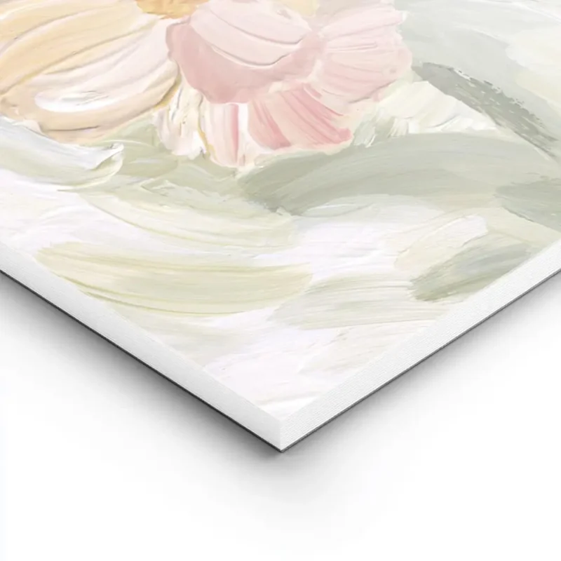affiche de deux fleurs peintes une rose et une peche avec un c ur jaune et des t lightpanel.webp