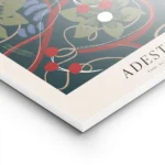 affiche de deux oiseaux colores sur des fleurs de noel et des baies rouges sur f lightpanel.webp