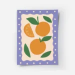 affiche de deux oranges juteuses et une tranche dorange aux couleurs fruitees av.webp