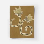 affiche de deux plantes stylisees marron clair et fonce avec des tiges rayees su.webp