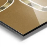 affiche de deux plantes stylisees marron clair et fonce avec des tiges rayees su aluminium.webp