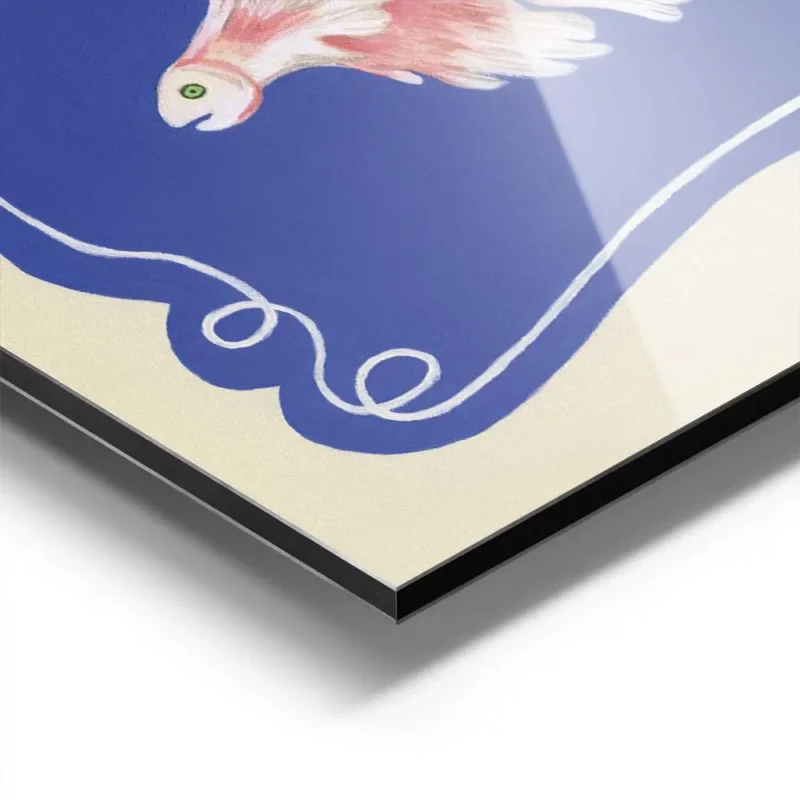 affiche de deux poissons combattants roses aux nageoires eployees sur fond bleu aluminium.webp