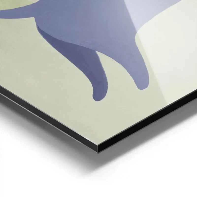 affiche de deux teckels bleus joyeux sur un fond vert clair typographie moderne aluminium.webp