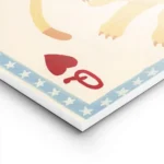 affiche de deux tigres stylises jaunes et orange sur une carte a jouer style rei lightpanel.webp