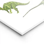 affiche de dinosaures colores style illustration pour enfants avec un brachiosau lightpanel.webp