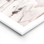 affiche de falaises oceaniques roses au lever du soleil avec une plage de sable lightpanel.webp