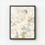 affiche de fee des fleurs de laura coombs hills typographie romantique avec une avec cadre.webp